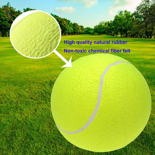 Miniatura 3 de Pelota de tenis grande para perros, pelotas de tenis gigantes inflables de 9.5 pulgadas, juguetes grandes para mascotas para deportes al aire