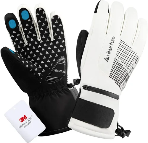 Hikenture Guantes de esquí con Thinsulate 3M, guantes de nieve extra cálidos para hombres y mujeres, guantes de snowboard impermeables aislados,