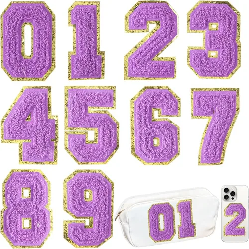 Miniatura 35 de 104 Piezas de Letras Grandes de 3 Pulgadas de Chenilla Blancas de la A-Z, Letras Termoadhesivas para Tela y Ropa, Bordado de Brillantina para 104