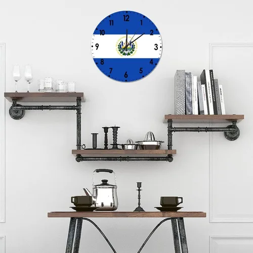 Miniatura 609 de Cheyan Reloj de pared con bandera de Canadá de 12 pulgadas, silencioso, sin tictac, de PVC, funciona con pilas, reloj redondo decorativo, regalo