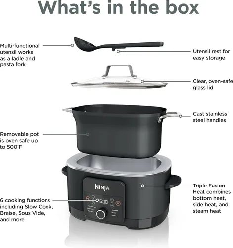 Miniatura 9 de Ninja® Olla Multiusos 12-en-1 PossibleCooker™ PLUS 8.5 cuartos - Cocina Múltiple Sous Vide y Fermentación Olla de Cocción Lenta, Horno Holandés
