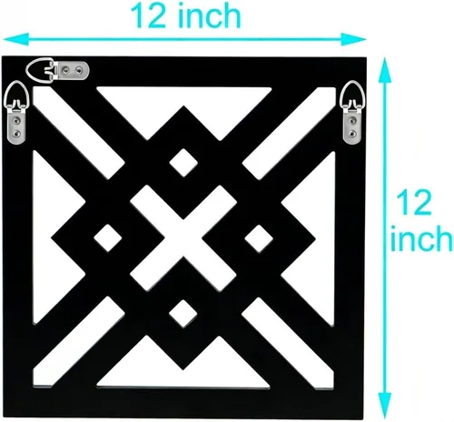 Miniatura 7 de QMDECOR - Espejo cuadrado decorativo para pared con bordes biselados, 12x12 pulgadas, estilo moderno Plata X