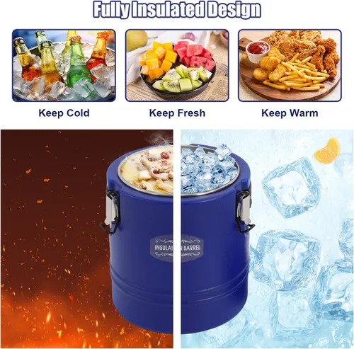 Miniatura 5 de 15.9QT Contenedor de sopa aislado de 4 galones, calentador de alimentos comercial para alimentos calientes y fríos, caja caliente para catering