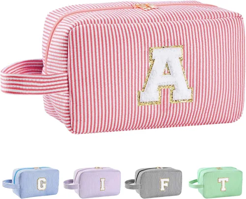 Miniatura 178 de Regalos personalizados para mujeres, bolsa de maquillaje con inicial, bolsa de maquillaje de viaje, bolsa de cosméticos, bolsa de artículos