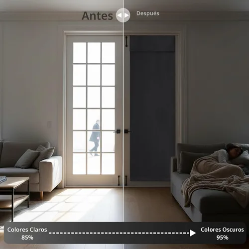 Miniatura 5 de RYB HOME - Cortina Tricia opaca para puerta francesa, oscurecimiento parcial, con aislamiento térmico, para ventana pequeña de vidrio en aula, 26