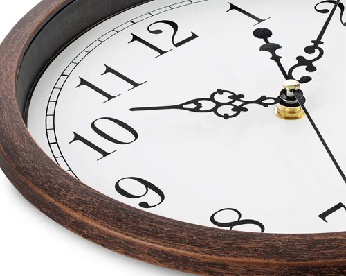 Miniatura 2 de Bernhard Products Reloj de pared silencioso de 10 pulgadas, movimiento silencioso, sin tictac, de cuarzo, funciona con pilas, redondo, fácil