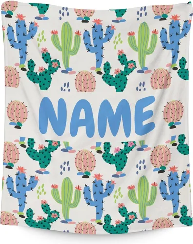 Miniatura 11 de Manta de cactus – Suave, mullida y cálida – Manta pequeña de 30 x 40 pulgadas para regazo y cuna, manta estética azul oscuro, regalo