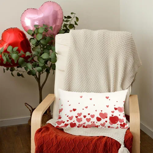 Miniatura 5 de RABUSOFA Fundas de almohada de San Valentín de 12 x 20 pulgadas, decoración del día de San Valentín, fundas de cojín lumbar, fundas de cojín lumbar