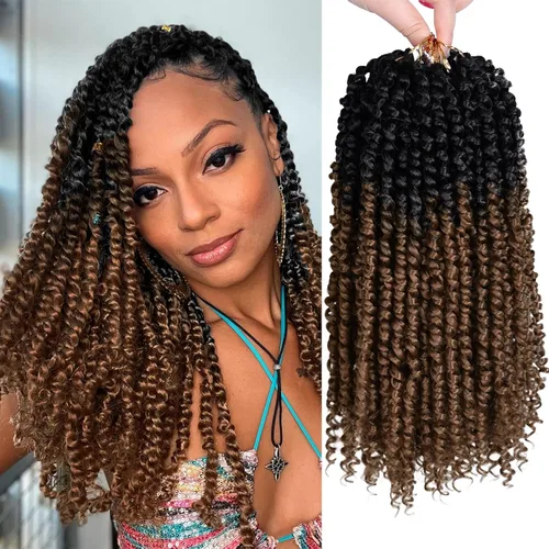 Miniatura 92 de Pelo de Passion Twist – 8 paquetes de 18 pulgadas Passion Twist Crochet para mujeres, cabello rizado pretrenzado Passion Twists extensiones de #2
