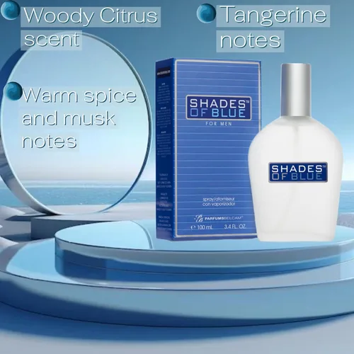 Miniatura 2 de PB ParfumsBelcam Shades of Blue Eau de Toilette en espray para hombres – Colonia de cítricos frescos y madera con mandarina, especias cálidas