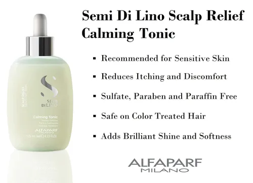 Miniatura 5 de Alfaparf Milano Semi Di Lino - Tónico calmante para el alivio del cuero cabelludo para pieles sensibles, efecto calmante inmediato, calma, aporta