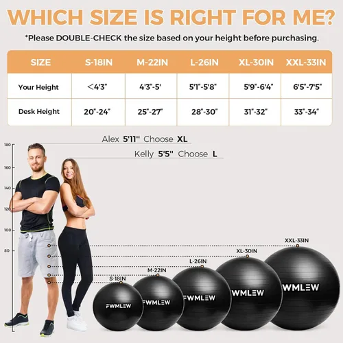 Miniatura 7 de Pelota de ejercicio extragruesa para yoga, 5 tamaños, antiestallido, resistente, pelota de estabilidad para gimnasio, para fitness, entrenamiento