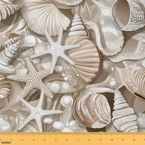 Miniatura 9 de jejeloiu The Yard, tela para tapicería de concha de mar para sillas, tela decorativa hawaiana de verano para exteriores, tela impermeable