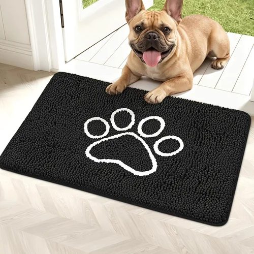 Bcoimo Tapete súper absorbente para puerta de perro, 30 x 20 pulgadas, tapete antideslizante para patas fangosas, alfombras para mascotas para patas