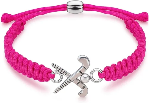 Miniatura 13 de Pulsera con dije de hockey sobre hierba Sportybella - Ajustable para niñas con dije de palo, joyería regalo para jugadoras, equipos y entrenadores