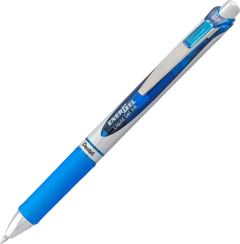 Miniatura 2 de Pentel Energel - Bolígrafos de tinta de gel líquido de 0.028 in, paquete de 5 bolígrafos RTX Pentel azules de lujo con 3 recambios