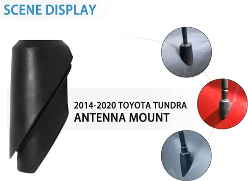 Miniatura 5 de Anina Base de antena para Toyota Tundra 2014 2015 2016 2017 2018 2019 2020 86392-0C030 Adorno de antena con ojales, montaje de goma, bisel de antena