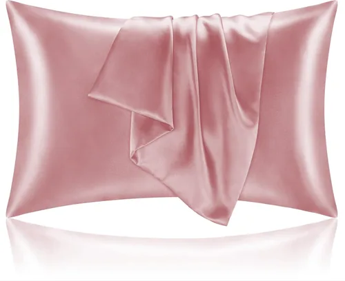 Miniatura 22 de Bedelite Funda de almohada de satén para el cuerpo, súper suave y refrescante, para el cabello y la piel, transpirable, sedosa y larga, 20 x 54 Rosa