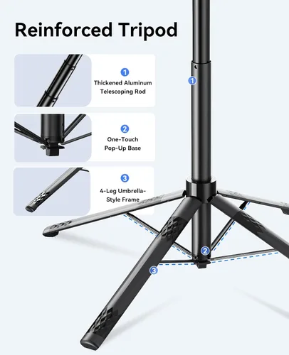 Miniatura 2 de ORICO Trípode de teléfono de 69 pulgadas, trípode para selfie stick para iPhone con control remoto inalámbrico, soporte giratorio de 360°