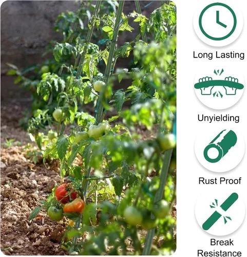 Miniatura 4 de Estacas de jardín Tingyuan de 36 pulgadas, estacas de acero para plantas, estacas para tomates, paquete de 25 estacas de 3 pies