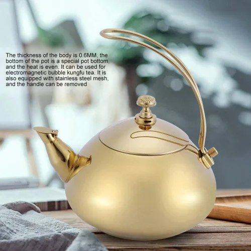 Miniatura 8 de Yctze Tetera de acero inoxidable de 1.5 L, con calefacción rápida de agua, compatible con cocina de inducción, tetera de cocina para agua hirviendo
