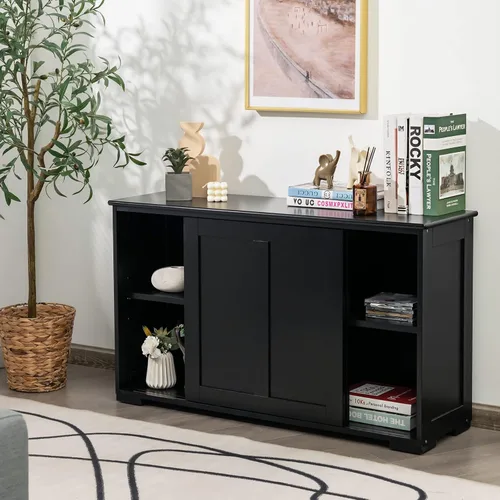 Miniatura 2 de Costzon Aparador Buffet Gabinete, Gabinete de Almacenamiento de Cocina de Madera con Estante Ajustable, Puerta Corrediza de Granero, Gabinete