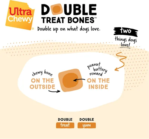 Miniatura 4 de Ultra Chewy Huesos dobles de mantequilla de maní: golosinas duraderas para perros fabricadas en Estados Unidos para razas grandes y pequeñas