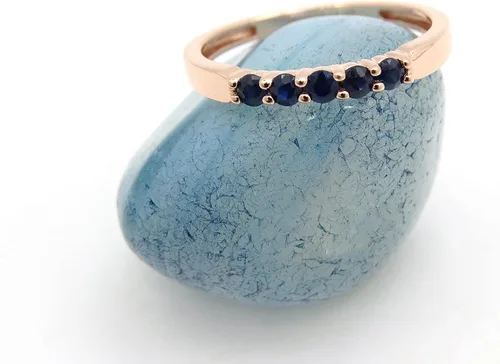 Miniatura 37 de Dazzlingrock Collection Anillo de boda redondo de 5 piedras preciosas o diamantes para mujer en oro macizo de 10 K/14 K/18 K
