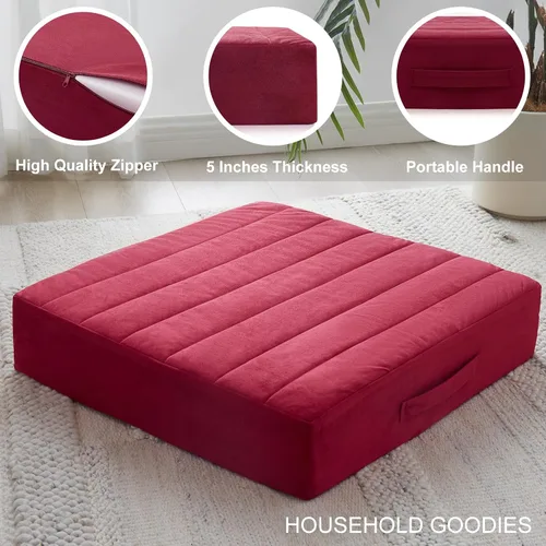 Miniatura 2 de JKMAX 2 Piezas Almohadas de Espuma de Alta Densidad para Piso - Almohadas Grandes Mejoradas para Asientos de Adultos - Cojín de Piso para Exteriores