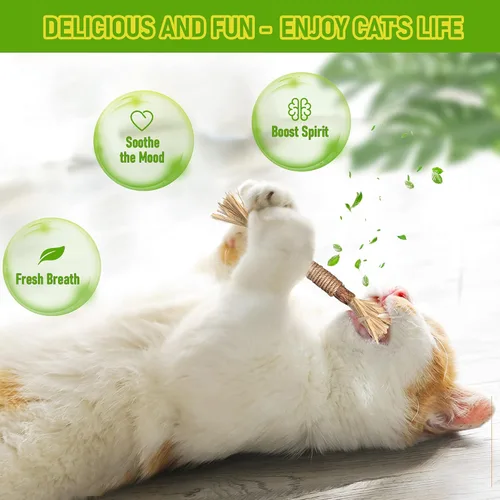 Miniatura 2 de GBSYU Paquete de 3 Juguetes para Gatos Silvervine, Palos de Silvervines Juguetes para Gatos de Interior, Juguetes Masticables para Gatos y Gatitos