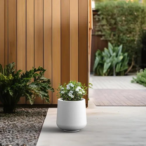 Miniatura 6 de Kante Maceta redonda de hormigón de 11.6 pulgadas de diámetro, macetas grandes para plantas de interior y exterior, contenedores con orificio