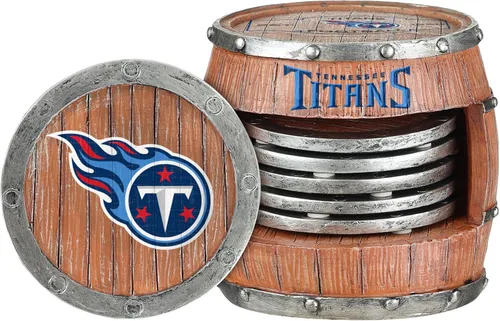 Miniatura 8 de FOCO NFL Team Logo 5-Pack Barrel Beverage Drink Coaster Set