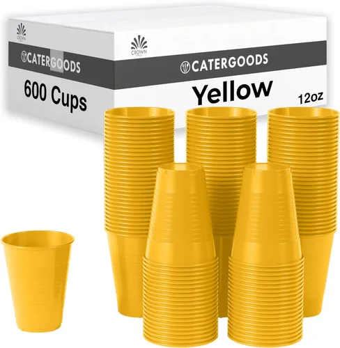 Miniatura 29 de Party Solids Vasos de plástico negros - 12 onzas, paquete de 100