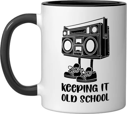 Miniatura 5 de Keeping It Old School 80s 90s Retro Cassette Radio Ceramic Mug, Orange/White