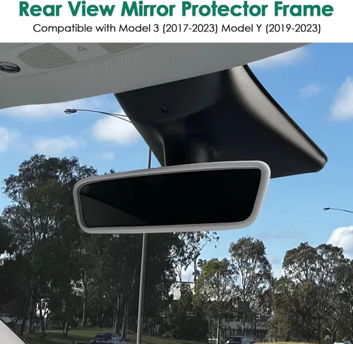 Miniatura 5 de Marco Protector de Espejo Retrovisor Compatible con Modelo 3 Y X S Semi 2014-2024 Cubierta de Espejo Retrovisor Interior Accesorios Decoraciones