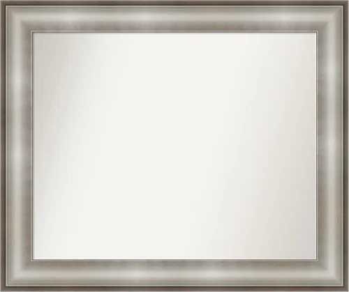 Miniatura 44 de Amanti Art Espejo de baño plateado para sobre fregadero, 28 x 47 pulgadas, espejo rectangular de plata imperial, marco de madera tradicional de gran