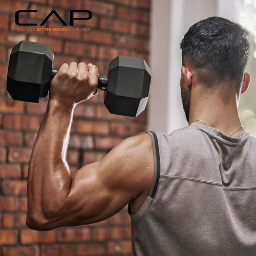 Miniatura 31 de CAP Barbell Juego de mancuernas hexagonales recubiertas de 150 libras con estante vertical Múltiples opciones Estante azul