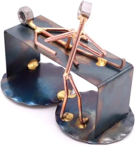 Miniatura 2 de Figura de metal para fisioterapeuta, soldada a mano, arte de metal reciclado, accesorio único de escritorio, decoración de oficina médica, regalo