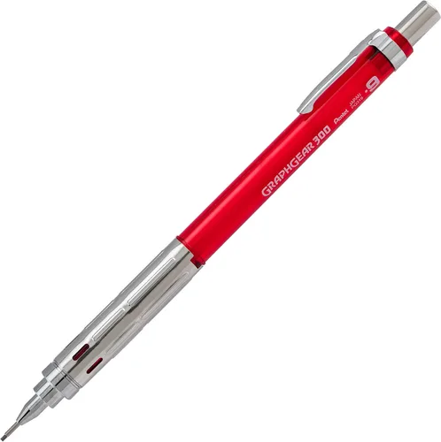 Miniatura 3 de Pentel Arts GraphGear 300 - Portaminas (0.012 in), línea extrafina, 1 paquete, barril naranja