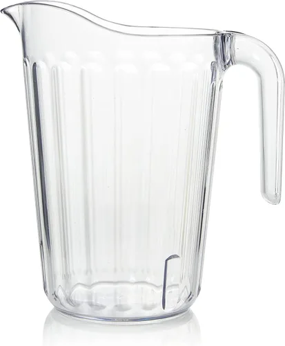 Arrow - Jarra de plástico transparente, 60 onzas, diseño apilable que ahorra espacio, apta para lavavajillas, ideal para agua, cerveza y jugo, sin