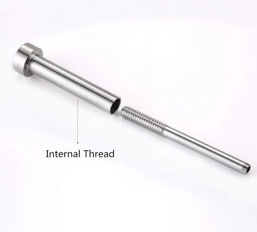 Miniatura 3 de Kit de barandilla de cable de 1/8 pulgadas, con rosca invisible, terminal receptor de cabeza hexagonal para poste de madera y metal con llave Allen