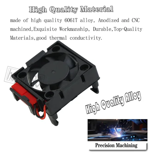 Miniatura 3 de VXL-3s ESC Motor Cooling Fan Upgrades Part for 1/10 Slash/Rustler/Stampede VXL 4X4 2WD, disipador de calor de ventilador de alta velocidad Hops Up