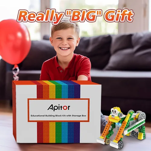 Miniatura 3 de Apitor Robot Q Robot Kit de construcción, 20 en 1 programable APP RC Kit de codificación de robótica para automóvil, incluye organizador