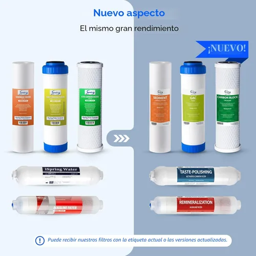 Miniatura 8 de iSpring F19K75 - Juego de filtros de repuesto de 2 años con certificación NSF para sistemas de ósmosis inversa de 6 etapas, filtro mineral alcalino