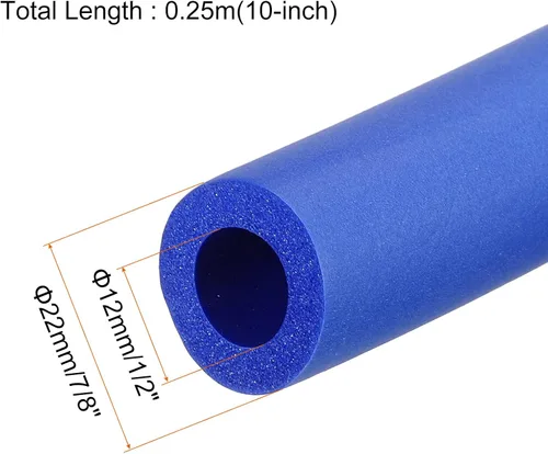 Miniatura 2 de MECCANIXITY Empuñadura de tubo de espuma empuñadura 0.472 in (1/2") ID 0.866 in OD 10" azul para utensilios, fitness, herramientas mango soporte