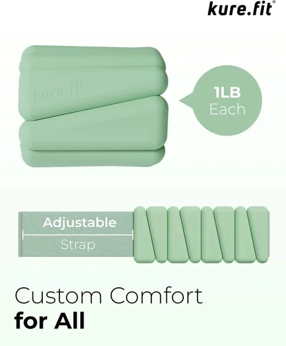 Miniatura 7 de Peso para Pilates Pesas ajustables para muñeca y tobillo para mujeres Brazaletes con peso 1 libra/ 2 libras cada una (Juego de 2)