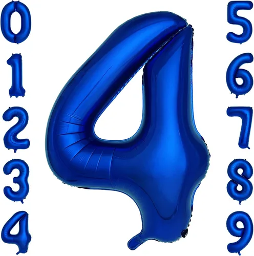Miniatura 7 de Globos azul marino con el número 3 de 40 pulgadas, globos de aluminio de helio de color azul oscuro grandes para fiestas de cumpleaños, decoraciones