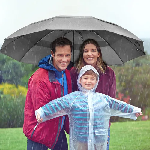 Miniatura 113 de G4Free Paraguas de golf grande de 42/46/54/62 pulgadas, paraguas compacto de viaje inverso, 10 varillas, resistente al viento para lluvia, doble
