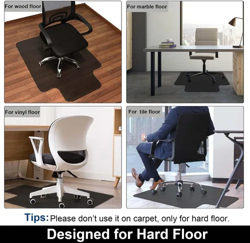 Miniatura 2 de AiBOB Alfombrilla para silla de oficina para suelo de madera dura, 36 x 48 pulgadas, alfombrillas para silla de piso duro debajo del escritorio