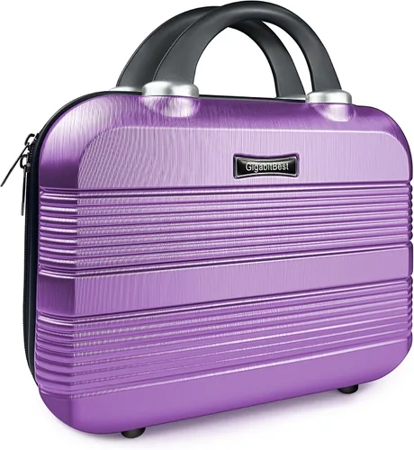 Miniatura 12 de Estuche de viaje portátil de maquillaje rígido de 14 pulgadas, elegante organizador de cosméticos de PC + ABS para mujer, resistente a los arañazos